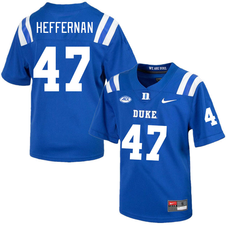 Duke Blue Devils #47 Joe Heffernan College Football Jerseys Stitched Sale-Royal